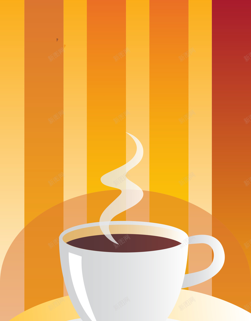 咖啡主题海报矢量图ai设计背景_88icon https://88icon.com 主题 几何 咖啡 扁平 橙色 海报 渐变 矢量 素材香醇 矢量图