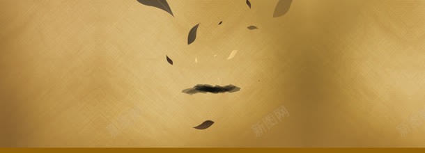 飘叶质感中国风背景banner背景
