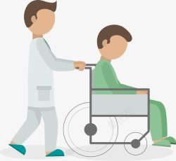 推轮椅坐轮椅的病人高清图片
