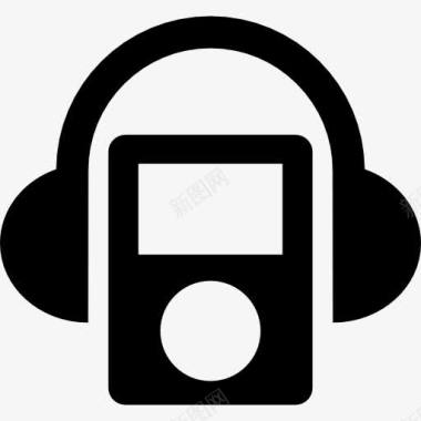 iPodMP3播放器与耳机图标图标