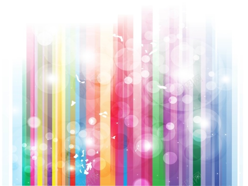 彩虹条纹气泡海报背景模板矢量图背景
