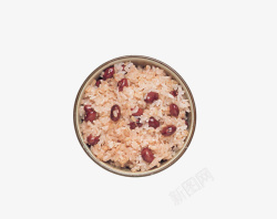 一碗红色红豆蒸大米饭素材