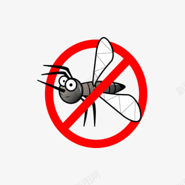 禁止蚊子卡通禁止蚊子传染病图标图标