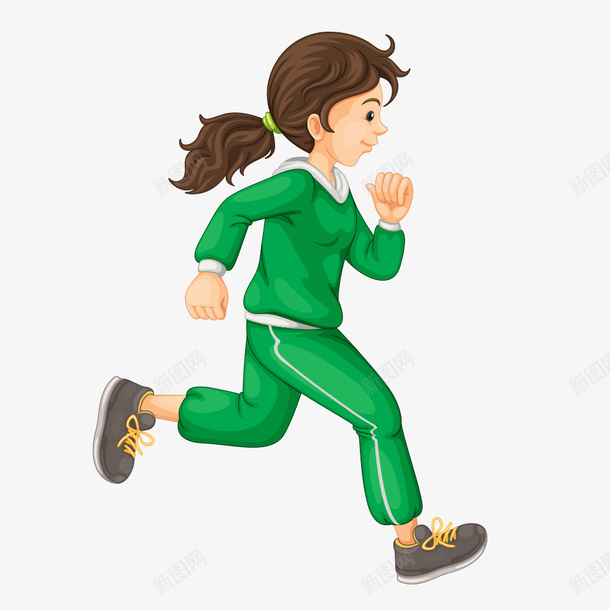 跑步健身的女孩矢量图ai免抠素材_88icon https://88icon.com 健身 女孩 矢量素材 绿色 跑步 矢量图