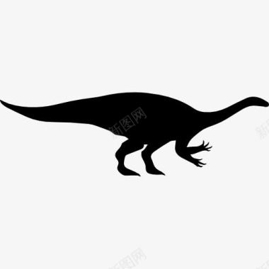 闪闪发光的龙恐龙形状的Plateosaurus图标图标