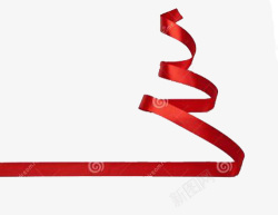 红色丝带圣诞树装饰素材
