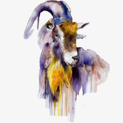 羚羊色彩斑斓水彩画素材