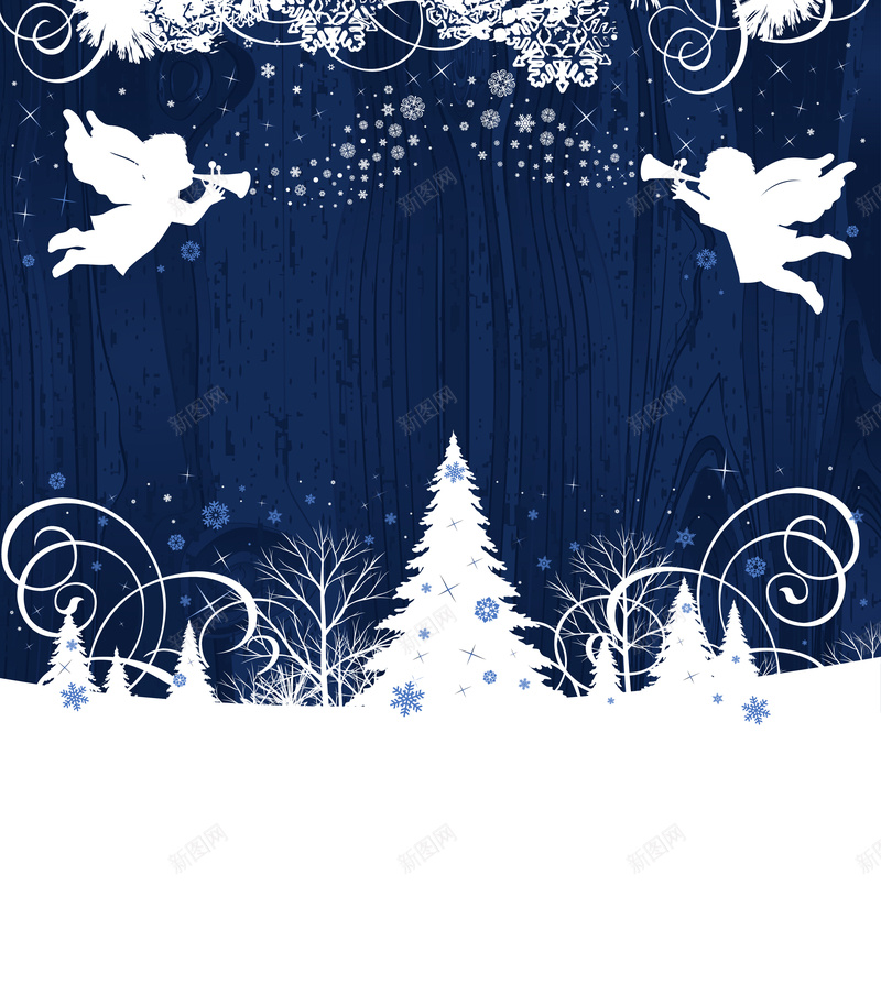 蓝色圣诞天使海报背景矢量图ai设计背景_88icon https://88icon.com 卡通 圣诞海报 圣诞背景 手绘 海报背景 童趣 素材 背景 蓝色 蓝色海报 矢量图