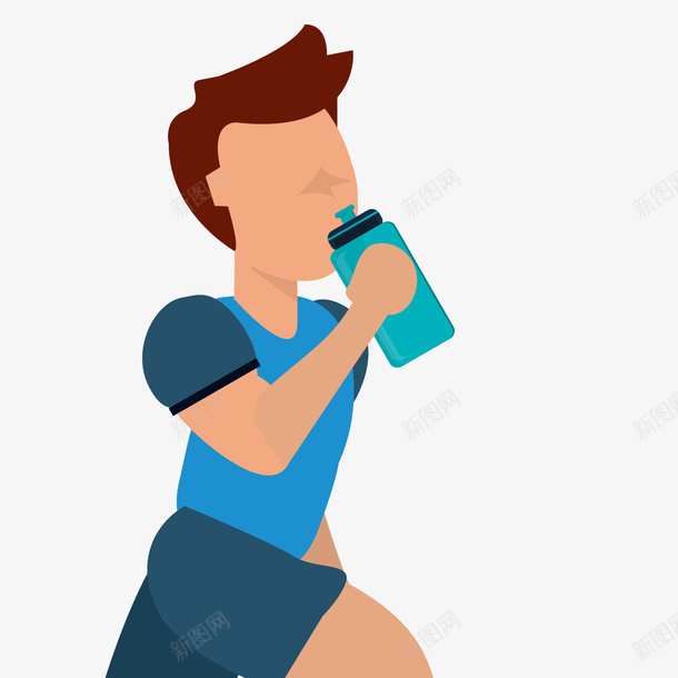 喝水的运动人物矢量图ai免抠素材_88icon https://88icon.com 人物设计 卡通人物 喝水 跑步 运动人物 锻炼 矢量图