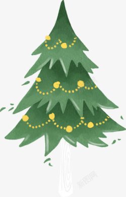 扁平创意合成绿色的圣诞树素材