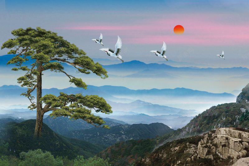 长寿松风景背景psd设计背景_88icon https://88icon.com 中国风 中式 中式背景 墙画 壁挂 壁纸 室内 玄关 电视墙 装修墙纸 豪华
