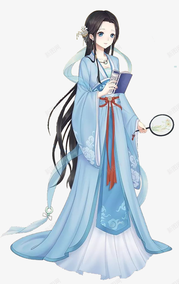 读书的古代女子png免抠素材_88icon https://88icon.com 仙侠美女 卡通 古风 手绘 清新 美女 读书水墨画