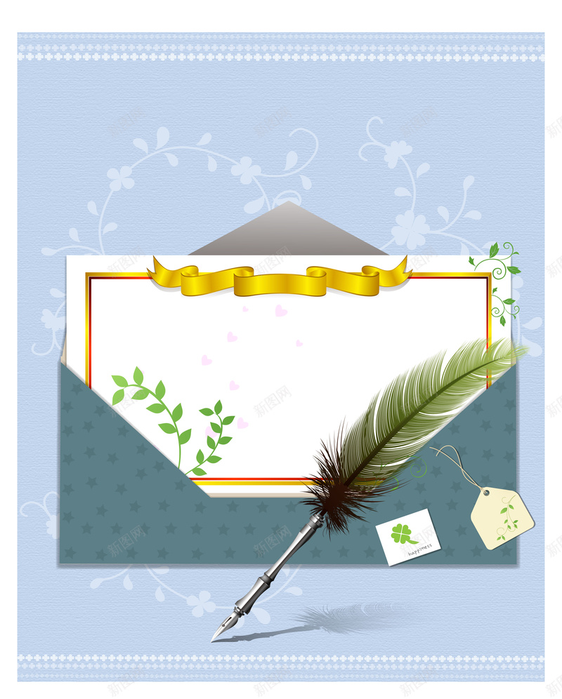 文艺清新信封信纸叶子羽毛留言板背景矢量图ai设计背景_88icon https://88icon.com AI背景素材 信封 叶子 文艺 清新 清新文艺 留言板 羽毛 背景素材 金色丝带 矢量图