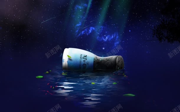 飘落在深蓝海里的瓶子jpg设计背景_88icon https://88icon.com 海里 深蓝 瓶子 飘落