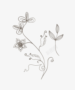 手绘的简笔画花朵素材