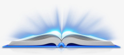 发光花蕊装饰画蓝色卡通发光的书籍抠图高清图片