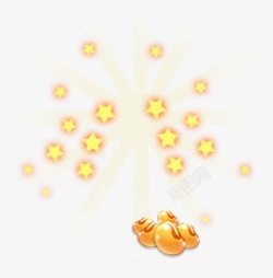 黄色五角星漂浮星星素材