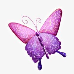 紫色的电脑蝴蝶绣花素材