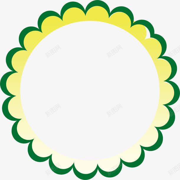 绿色花边圆形边框png免抠素材_88icon https://88icon.com 圆形 绿色花边 边框