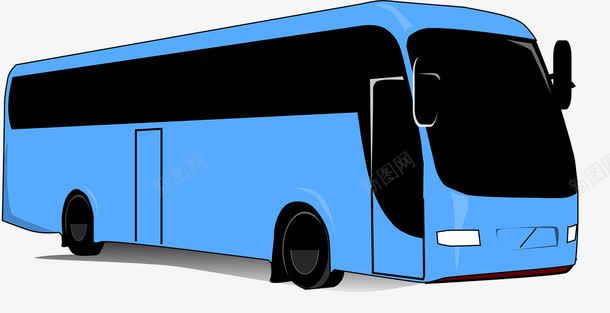 蓝色的大巴车png免抠素材_88icon https://88icon.com 公交车 大巴车 蓝色 蓝色城市公交车 运输