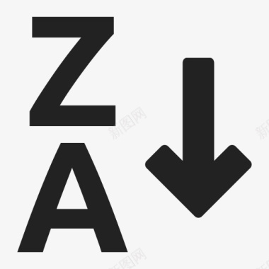 降滤波器排序排序ZA文本图标图标