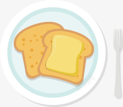 荷包蛋卡通手绘美味早餐面包片矢量图高清图片