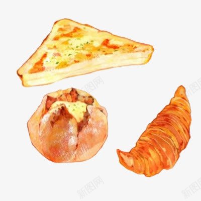 卡通早餐食物png免抠素材_88icon https://88icon.com 三明治 卡通 插画 早餐 牛角包 绘画 面包 食物 黄色