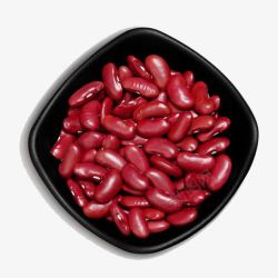 杂粮豆浆俯拍盘里的红腰豆高清图片