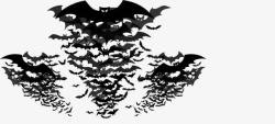 蝙蝠群万圣节装饰蝙蝠群剪影高清图片