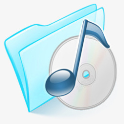 音乐文件夹蓝色的音乐文件夹图标高清图片