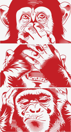 猩猩插画红色大猩猩高清图片