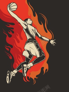 青年篮球赛海报背景矢量图背景