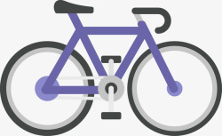 紫色简约自行车矢量图素材