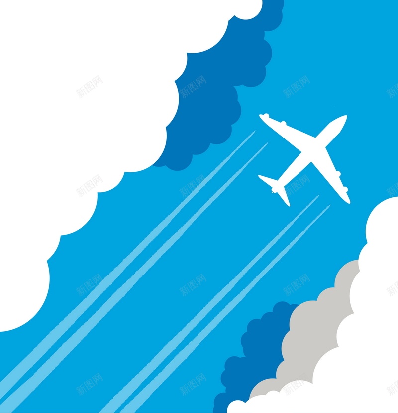 飞机飞行矢量图ai设计背景_88icon https://88icon.com 几何 客机 扁平 渐变 航空 蓝色 飞机 飞行 矢量图