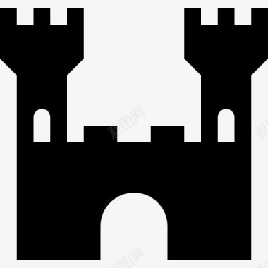 黑毛狗黑城堡的形状图标图标