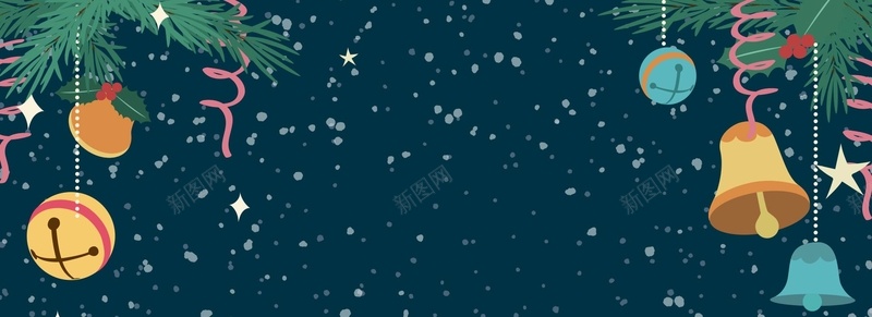 圣诞背景矢量图ai设计背景_88icon https://88icon.com 卡通 手绘 松树 海报banner 童趣 蓝色 铜铃 矢量图