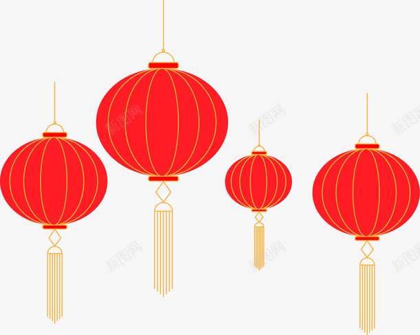 春节红色喜庆灯笼过节矢量图ai免抠素材_88icon https://88icon.com 中秋 元宵 喜庆 国庆 春节 灯笼 过节 矢量图