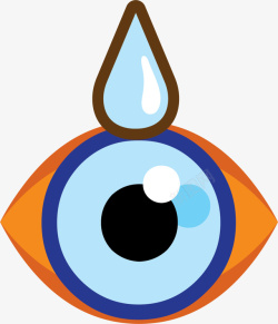 卡通蓝色眼药水眼睛素材