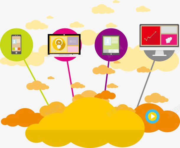 云服务器矢量图ai免抠素材_88icon https://88icon.com 云计算机 矢量图