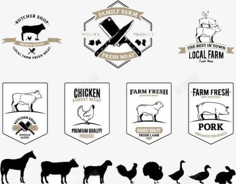 餐厅肉类猪肉鸡肉图标图标