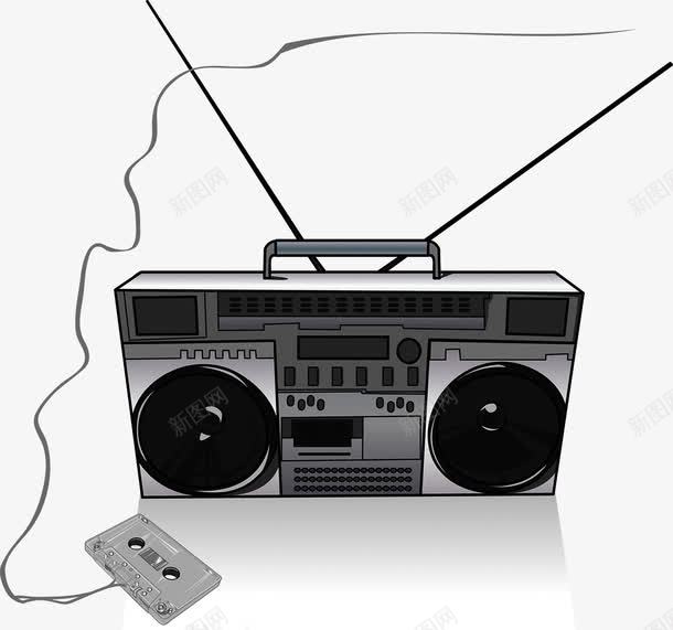 音乐播放机png免抠素材_88icon https://88icon.com 播放机 收音机 磁带 老式 音乐