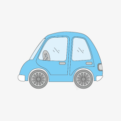 蓝色车身可爱的蓝色小汽车高清图片