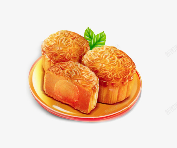 手绘美食月饼插画png免抠素材_88icon https://88icon.com 中秋节 唯美 手绘 插画 月饼 树叶 点心 盘子