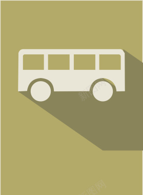 扁平化公交车几何型背景矢量图背景