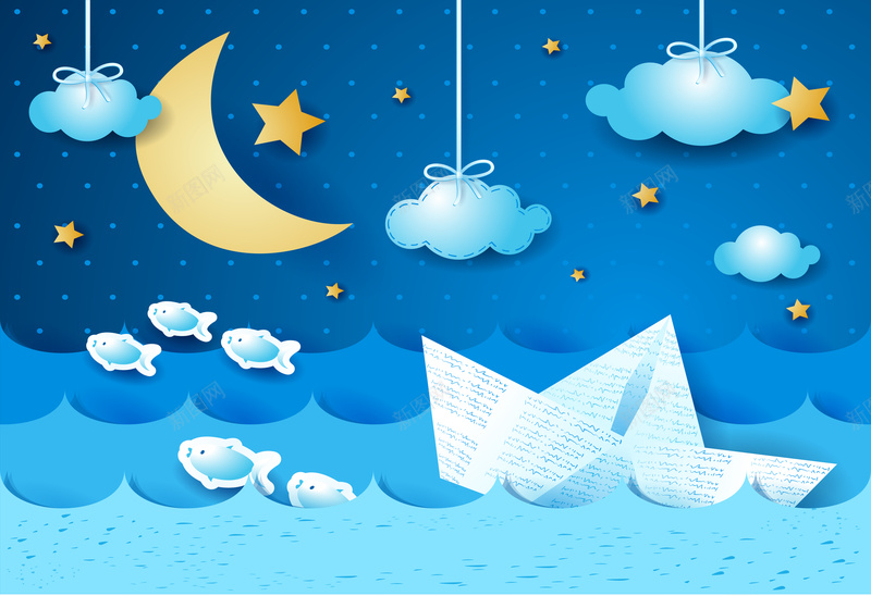 卡通蓝色星空大海小船背景矢量图ai设计背景_88icon https://88icon.com 卡通 卡通海平面 大海 小船 手绘 星云 星海 星空 星际 漫画 矢量图 童趣 背景 蓝色