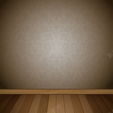 褐色木板纹理背景墙矢量图背景
