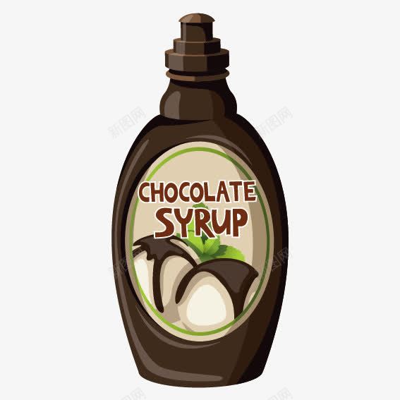 巧克力酱png免抠素材_88icon https://88icon.com 巧克力酱 瓶子 西式 酱料