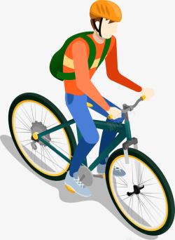 卡通骑自行车运动素材
