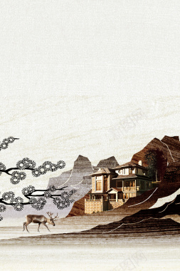 中式房地产开盘海报背景背景