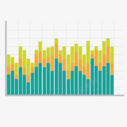 彩色柱形分析素材